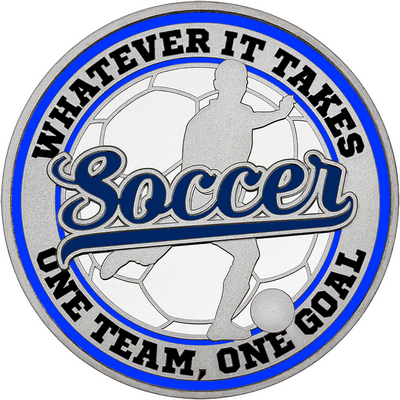 Navy Blue "Soccer" with Royal Blue Outer Circular Borders